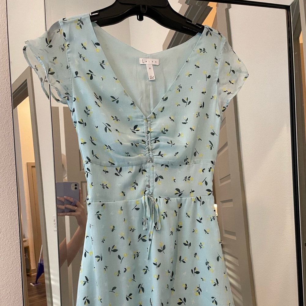 Light blue Leith dress with little flowers